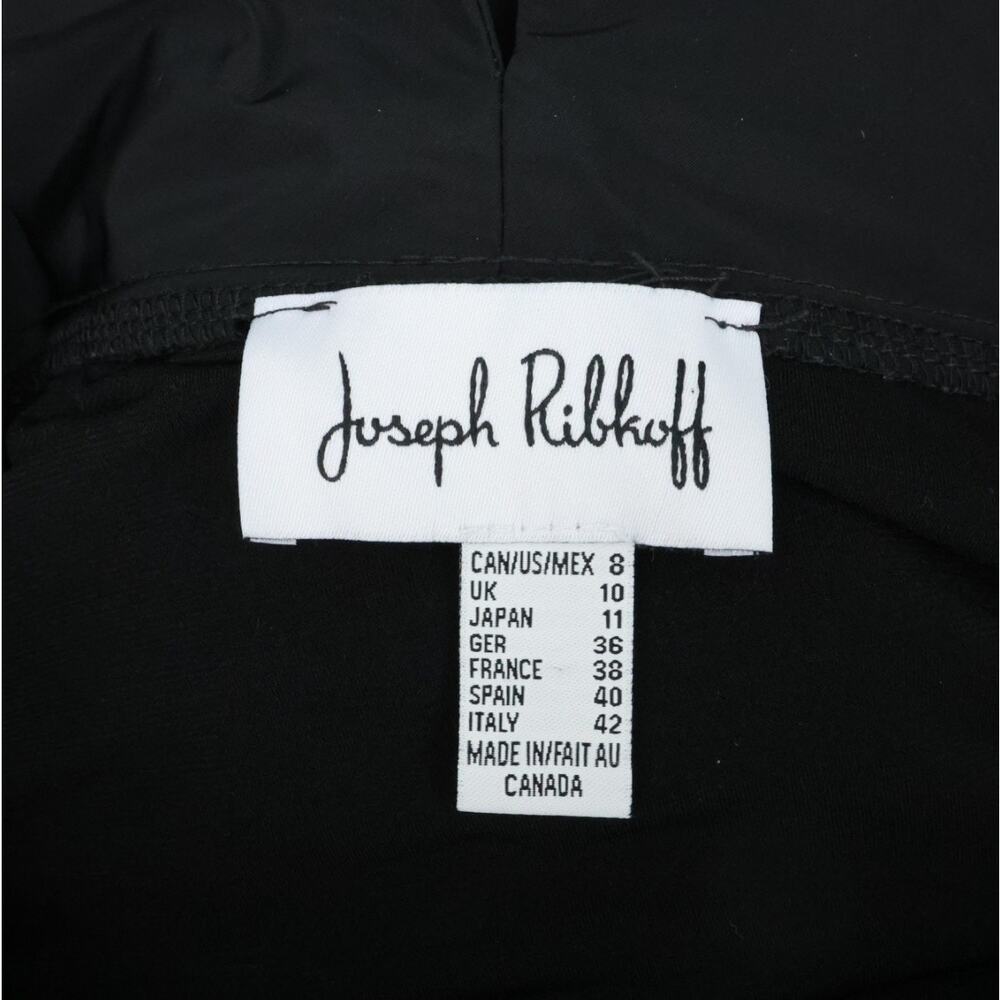 Joseph Ribkoff Dress Womens 8 Black Mixed Media Midi Front Pockets Career - Picture 3 of 14